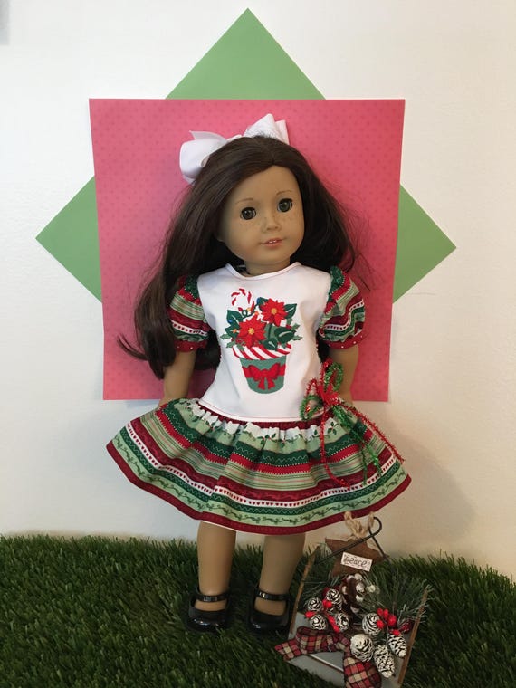 american doll christmas dress SALE !!! Poinsettia for 18