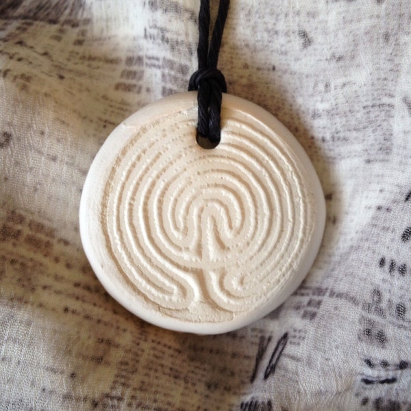 Healing AROMATHERAPY Necklace - Natural WHITE Clay Diffuser PENDANT for Essential Oil