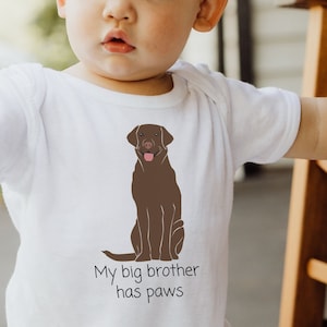 Choc Lab Brother Onesie®, Lab Baby Onesie®, Dog Brother, Cute Baby Onesie ®, Baby Shower Gift, Lab Baby Gift, Dog Baby Clothes, Baby Gift
