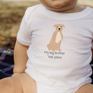 Pittie Baby Onesie®, Dog Brother, Cute Baby Onesie ®, Baby Shower Gift, Gender Neutral Gift, Pitbull Baby Gift, Dog Baby Clothes, Baby Gift