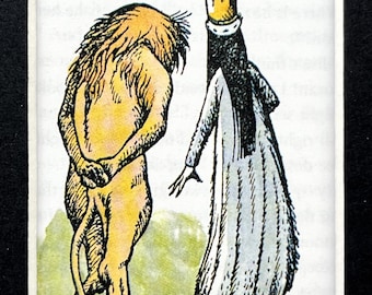 Lion, The Witch and the Wardrobe - 9 TINY Mounted Prints, Vintage Book Illustrations