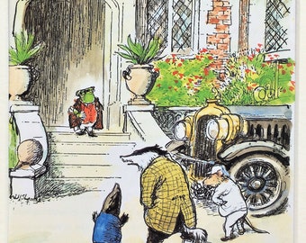 Wind in the Willows Large Mounted Print by Ernest Shepard. Matted Vintage Colour Print