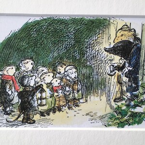 Wind in the Willows Mounted Print by Ernest Shepard. Matted Vintage Colour Print