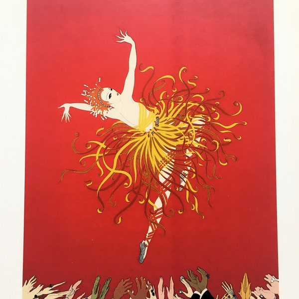 APPLAUSE/ SALOME - ERTE Large 1982 Art Deco Vintage Fashion Print, Double Sided