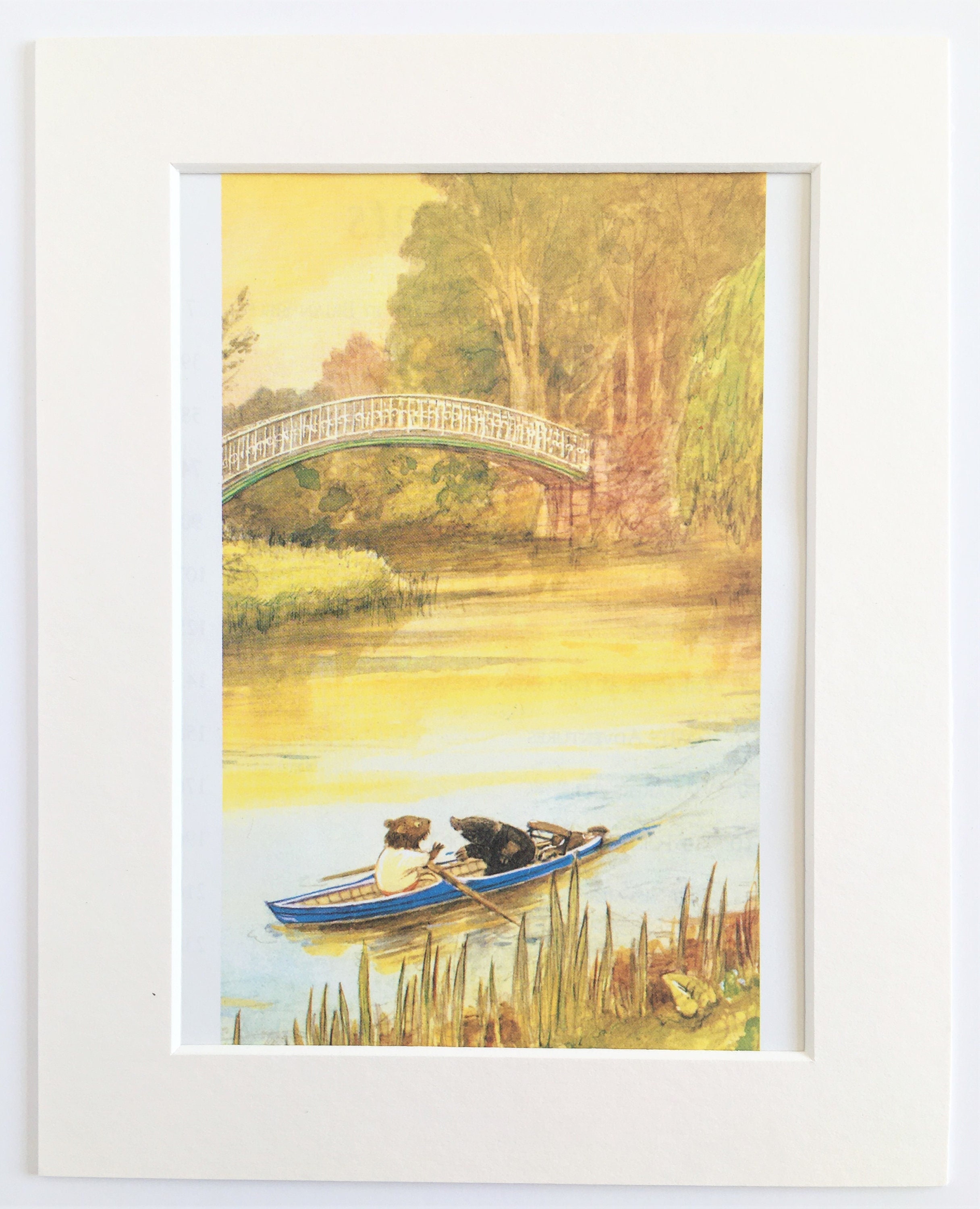 Wind in the Willows Large Mounted Print by Ernest Shepard. Matted ...