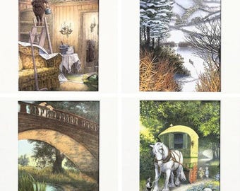 19 Wind in the Willows Large Mounted Colour Prints - You Choose