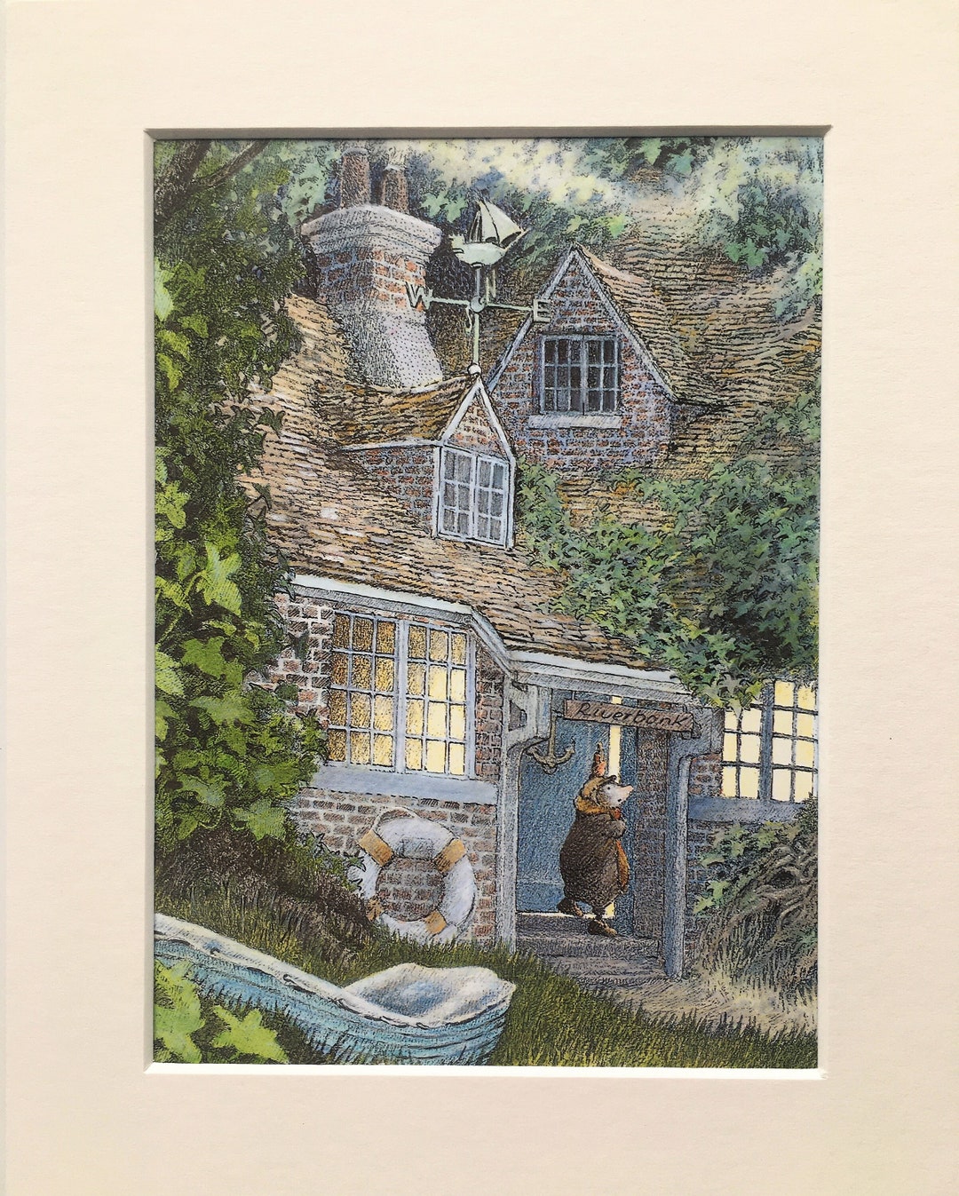 Wind in the Willows Large Mounted Print by Inga Moore. Matted Vintage ...