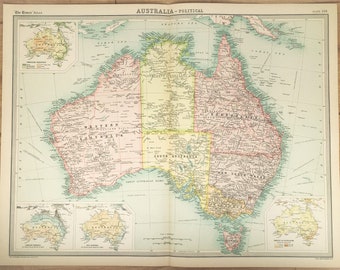 Old Australia Map | Etsy