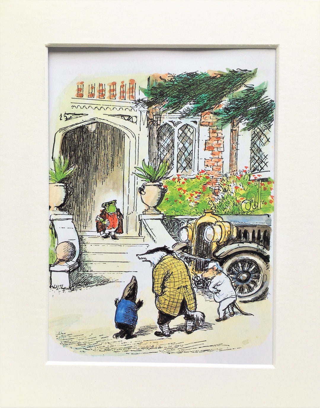 Wind in the Willows Large Mounted Print by Ernest Shepard. Matted ...