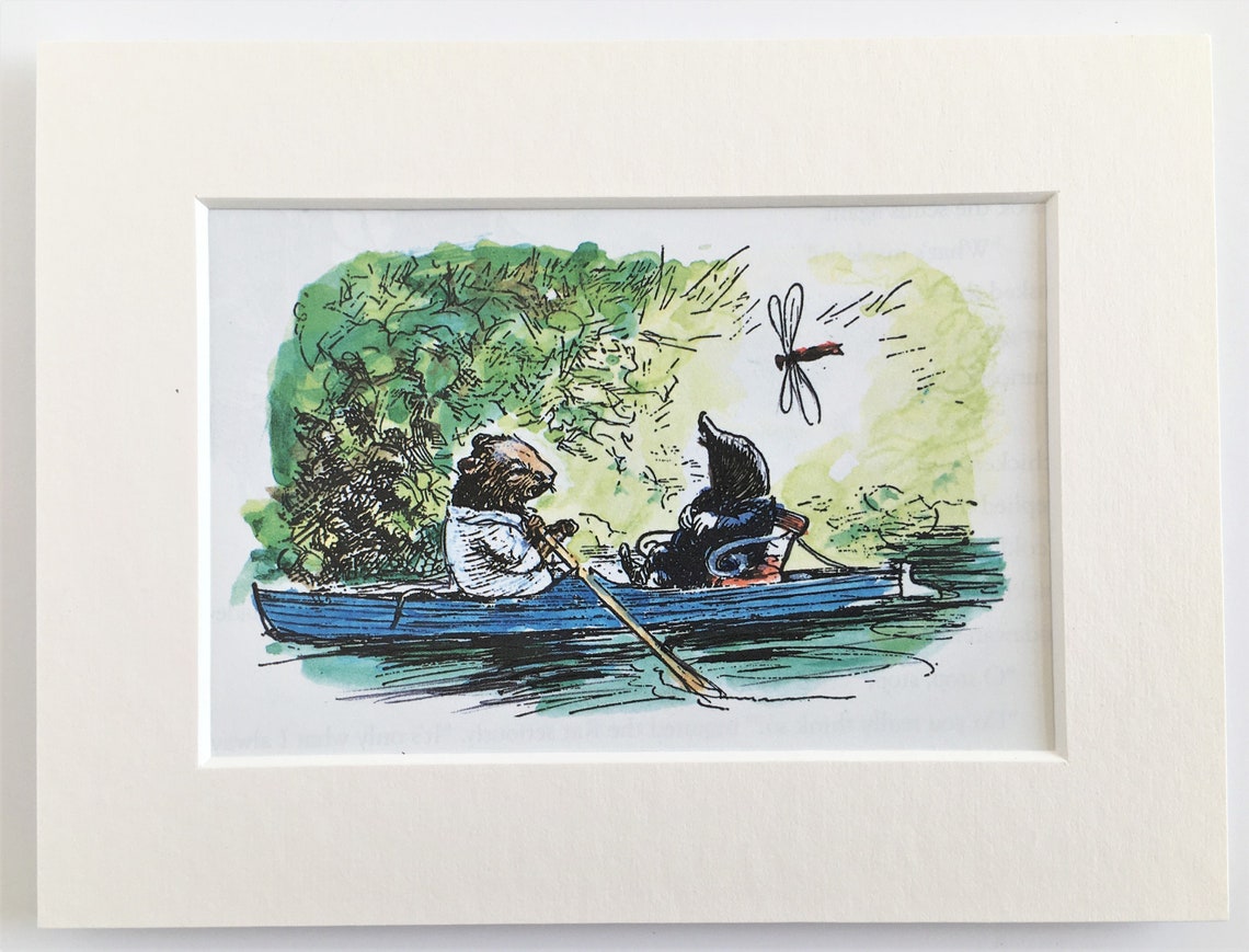 Wind in the Willows Mounted Print by Ernest Shepard. Matted Vintage ...