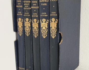 JANE AUSTEN - Décadas de 1920 o 1930. Juego completo de cinco (5) volúmenes en estuche.