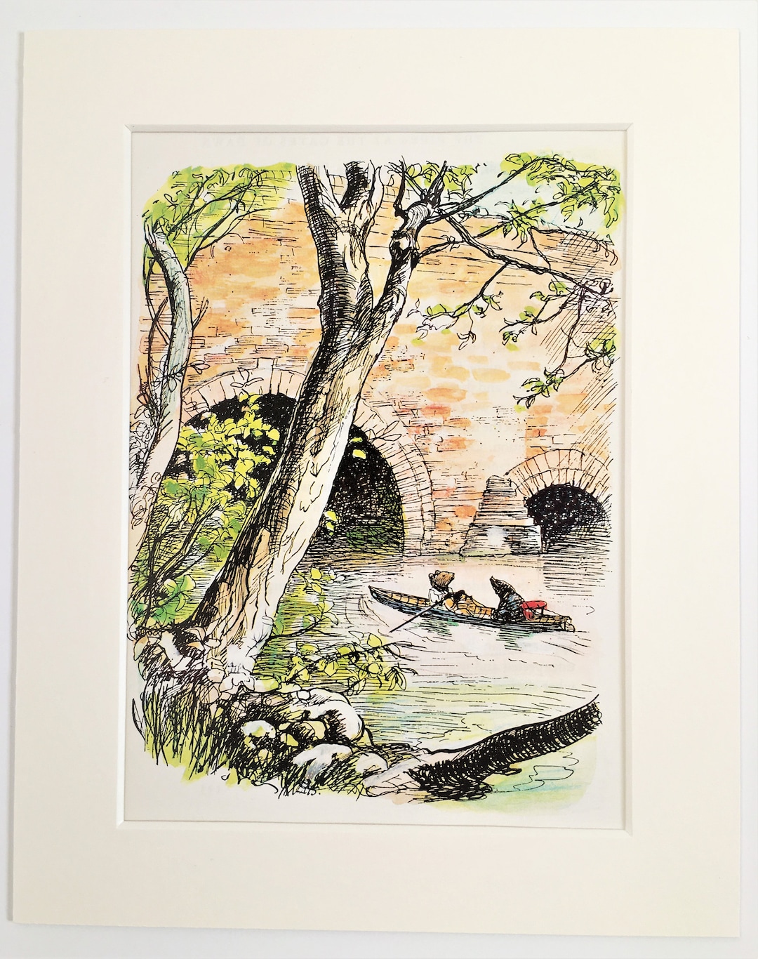 Wind in the Willows Large Mounted Print by Ernest Shepard. Matted ...