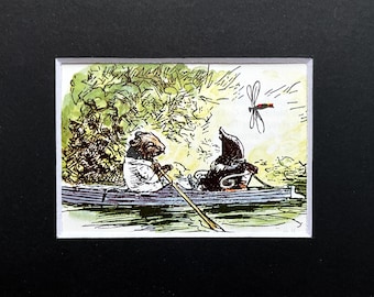 20 TINY Wind in the Willows Mounted Prints by Ernest Shepard - You Choose