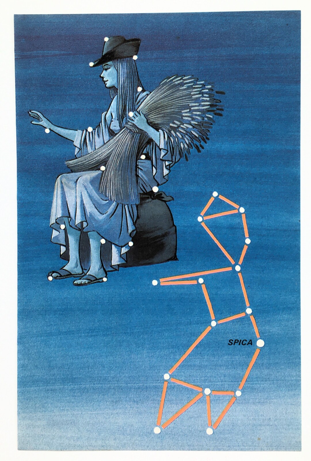 VIERGE la VIERGE Petite carte stellaire vintage des années Etsy France