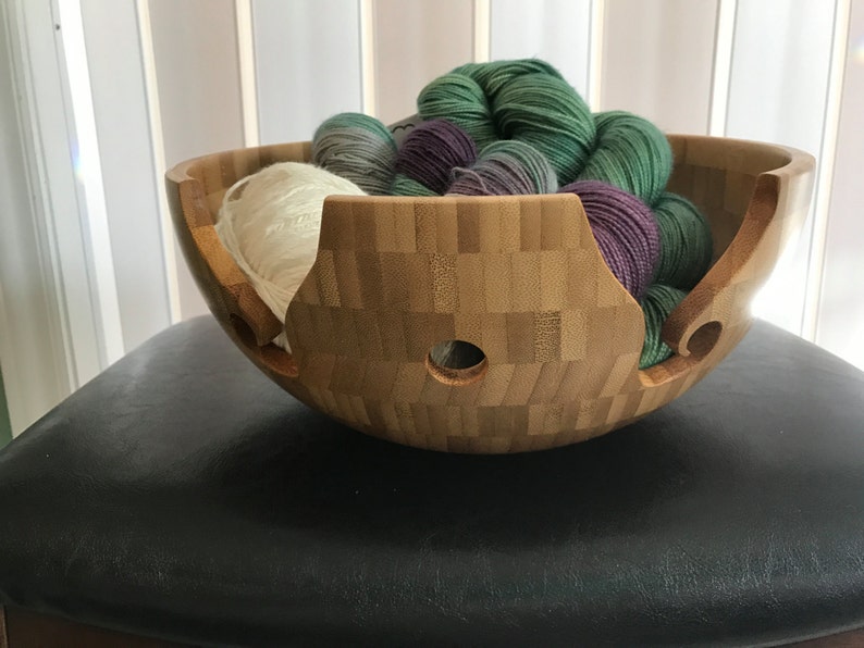 11 inch yarn bowl with double swirl cut FREE SHIPPING