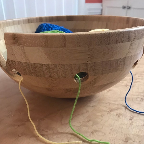 11 inch yarn bowl with double swirl cut, FREE SHIPPING