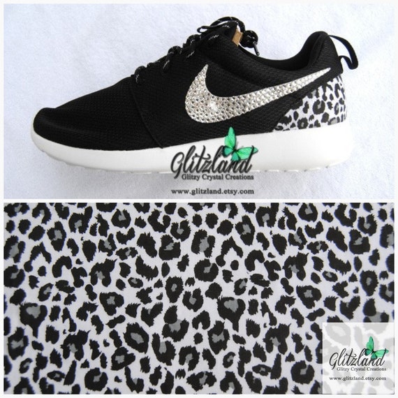 nike black animal print trainers