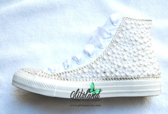 converse bianche uncinetto orecchini