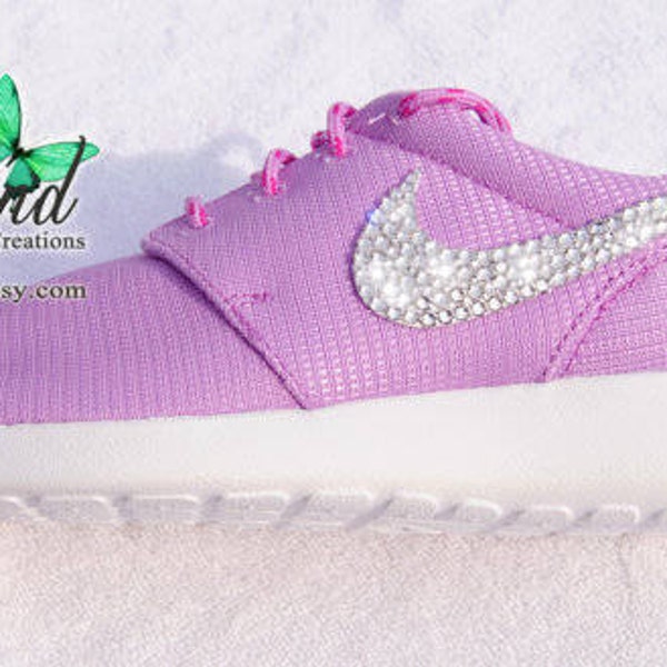 REDUCED & SHIPS Within 3 Business Days!! Blinged Girls 7 / Women's 8.5 - Lavender Nike Roshe Made with SWAROVSKI® Crystals- New In Box