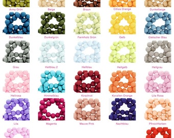 Acrylic beads matt in a choice of colors, 400 pieces with 8 mm diameter, plastic beads for crafts or for DIY jewelry and bracelets