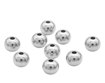 Stainless steel beads 6 mm 10 pieces, color selectable