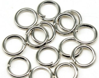 Metal jump rings in silver, 400 pieces with 10 mm Ø, jump rings as closures for DIY jewelry and bracelets, eyelet rings for crafts