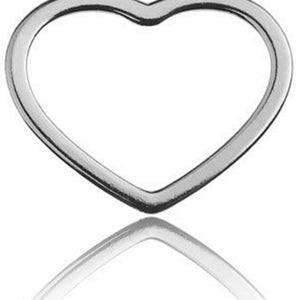 Sadingo Sterling Silver 925 silver pendant, jewelry connector heart 1 piece 10 x 12 mm thickness 0.4 mm color selectable Bild 3