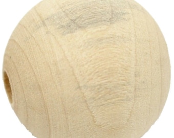 Sadingo Holzperlen, Holzkugeln, Natur , unlackiert - 30 Stk. - Ø 2,5 cm zum Basteln