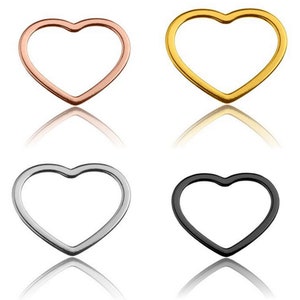 Sadingo Sterling Silver 925 silver pendant, jewelry connector heart 1 piece 10 x 12 mm thickness 0.4 mm color selectable Bild 2