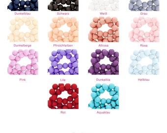 Acrylic beads matt in a choice of colors, 600 pieces with 6 mm diameter, plastic beads for crafts or for DIY jewelry and bracelets