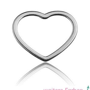 Sadingo Sterling Silver 925 silver pendant, jewelry connector heart 1 piece 10 x 12 mm thickness 0.4 mm color selectable Bild 1