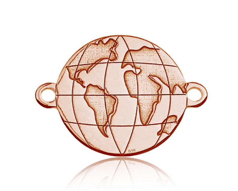 Schmuckverbinder Sterling Silver 925er Globe Verbinder Globus, 1 Stück Bild 2