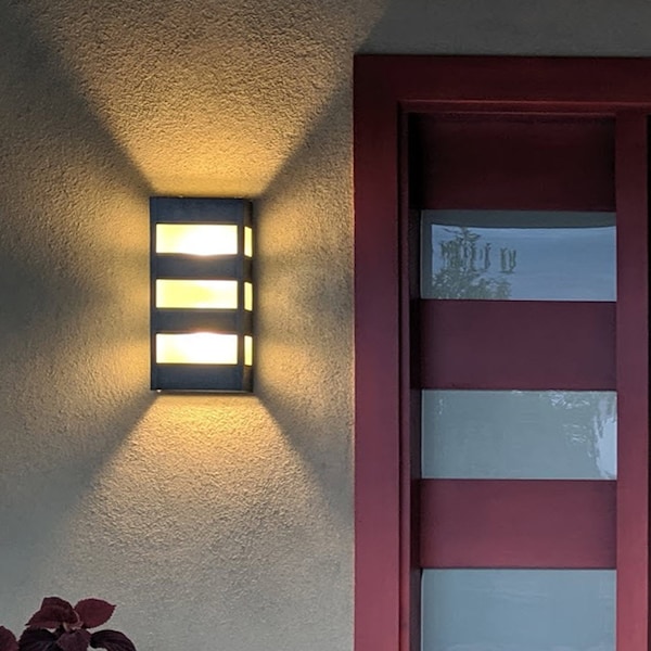 Contemporary Wall Sconce | Up and Down Wall Light | Made in Austin, TX | Exterior Lighting | Modern Entry Light | Custom Lighting