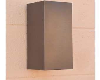 Simple rectangular interior or exterior wall sconce for up and down lighting or dark sky lighting - many dimensions & finishes wall light