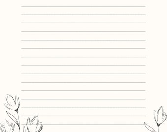 Lined Paper Printable Black White - Etsy