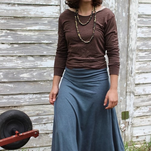 Below Knee Wrap Skirt Hemp and Organic Cotton Jersey Knit Etsy