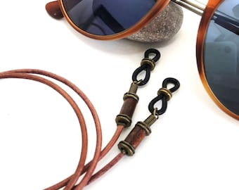 Cadena de gafas de cuero para hombre ∫ Lazo de gafas de diseñador ∫ Soporte de correa de gafas ∫ Correa para el cuello de gafas de sol ∫ Cadena de gafas ∫ Lazo de gafas