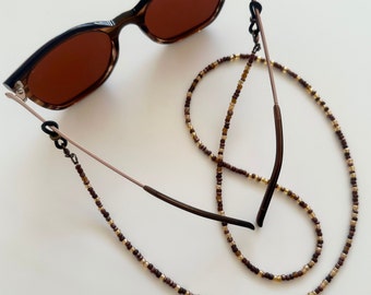 Cadena de gafas de tonos otoñales ∫ Cordón de gafas con cuentas ∫ Collar de gafas con cuentas ∫ Cadenas de gafas Cadena de gafas de sol ∫ Tienda de accesorios de bucle