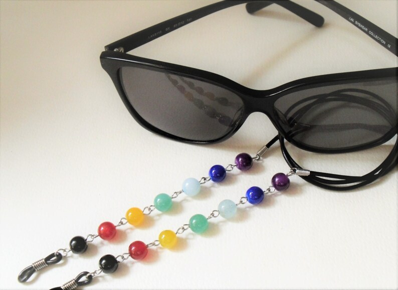 Black Eyeglass Chain Lanyard Chakra Glasses Lanyard Eye Etsy