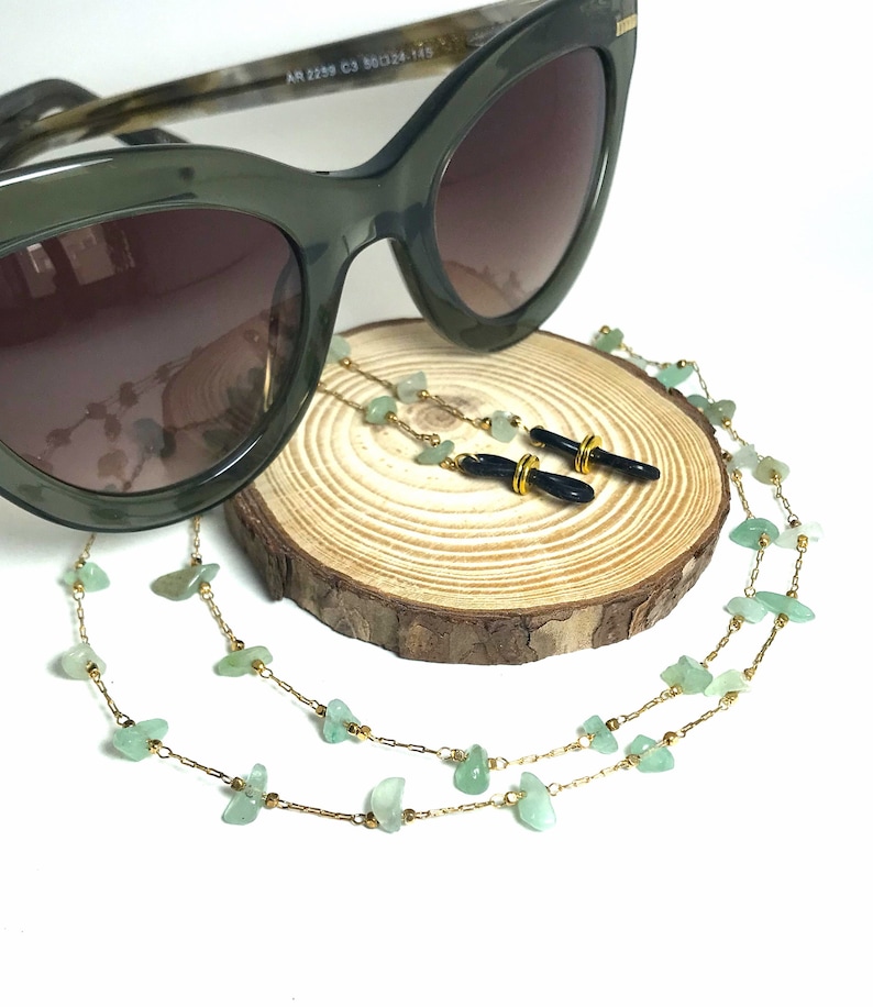 Jade Chips Eyeglass Chain Eyeglass Reading Glass Necklace Sunglasses