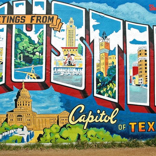 GREETINGS FROM AUSTIN Handmade 5x7 Photo Greeting Card Etsy