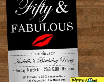 50 And Fabulous Invitations Etsy