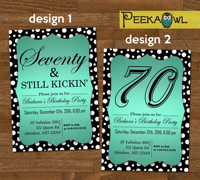Printable 70th Birthday Invitation Card Seventy Still Etsy