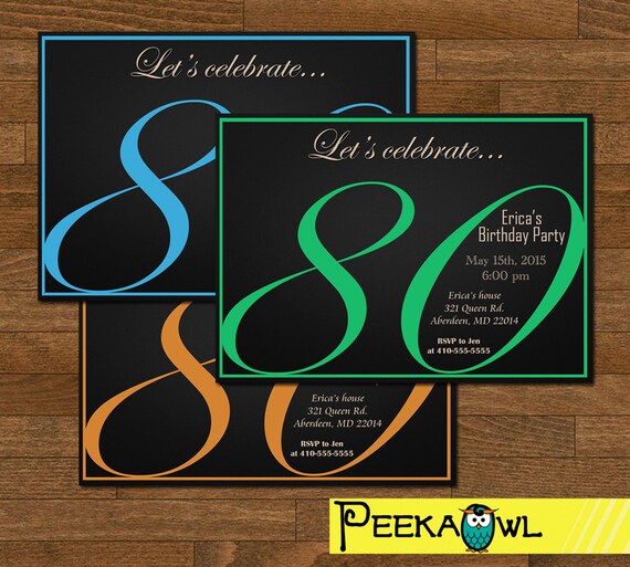 printable 80th birthday invitation card 80th birthday party invite adult birthday invitation printable diy invitation digital only printable 80th birthday cards