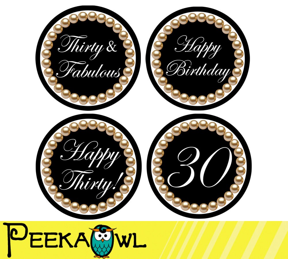 Instant Download 30th Birthday Cupcake Toppers 30th And Etsy