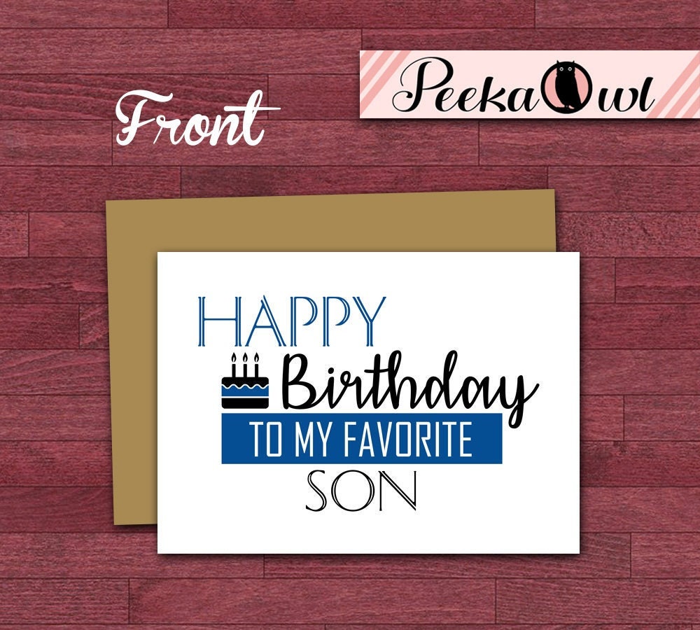 Buy Digital Instant Download Son Birthday Card Happy Birthday to ...