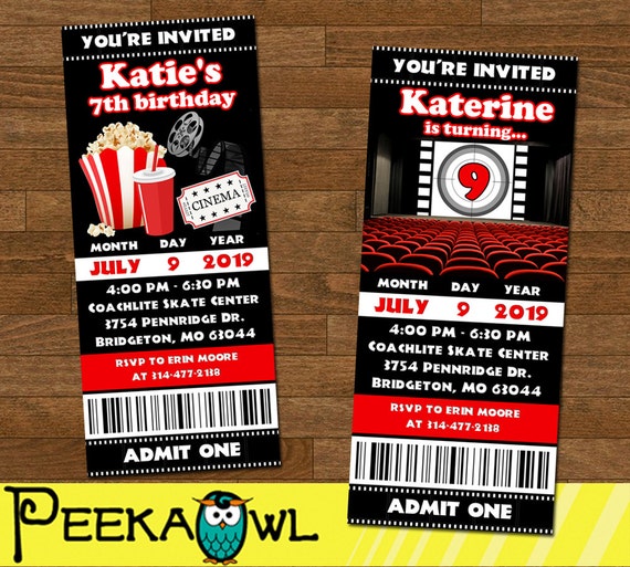 Stampabile Biglietto Invito Festa Di Compleanno Di Film Film Biglietto Invito Personalizzare Film Compleanno Invito Biglietto Invito Di Film