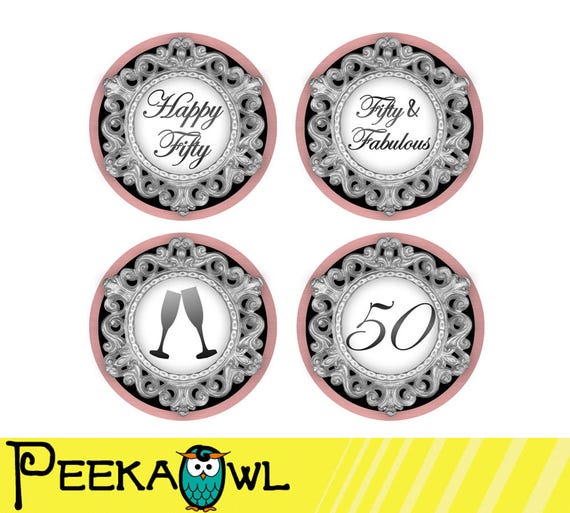 50th Birthday Cupcake Toppers 50th Birthday Party 50th - Etsy