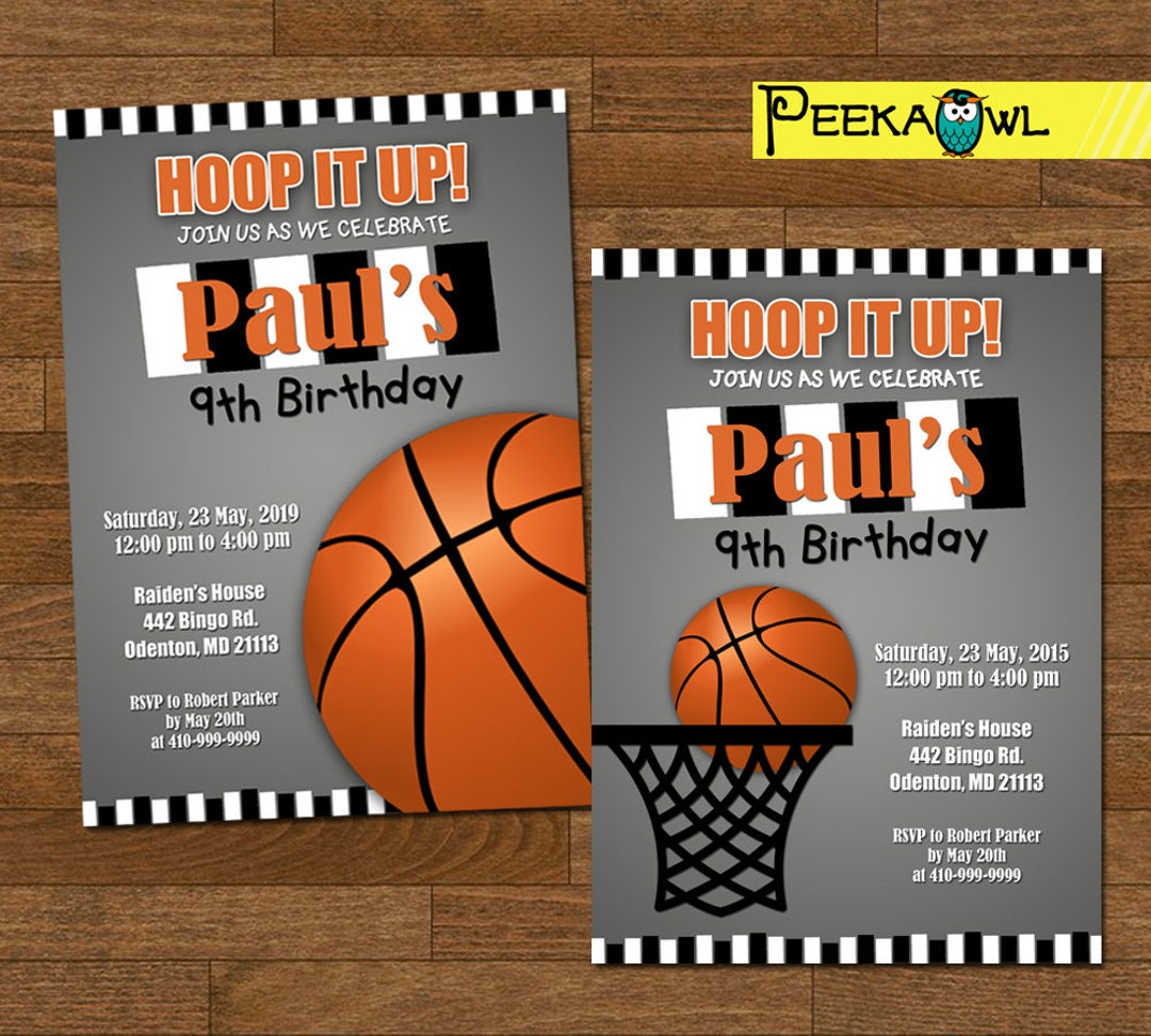 de baloncesto para niños baloncesto invita a - Etsy España