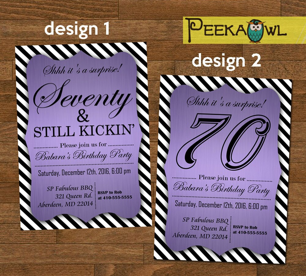 Printable 70th Birthday Invitation card Seventy & Still | Etsy